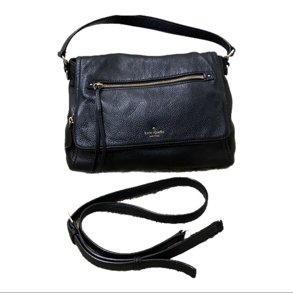 kate spade Handbags - Kate Spade Black Front Flap Shoulder Bag